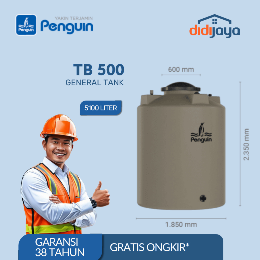 Tandon Air Penguin Anti Lumut Toren Air Tangki Air Penguin TB 500 5100 Liter FREE ONGKIR SE-JAWA