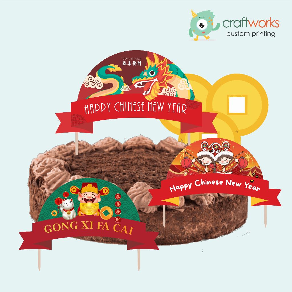 

CHINESE NEW YEAR/IMLEK - CAKE TOPPER | HIASAN HAMPERS/TUMPENG/KUE/PUDDING