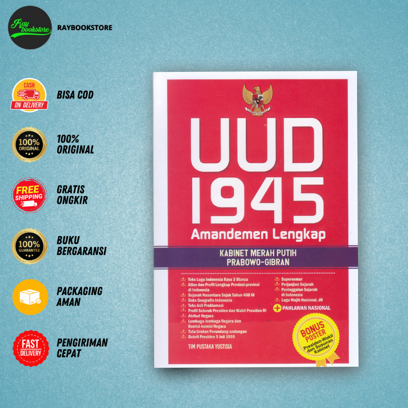 Buku UUD 1945 Amandemen Lengkap : Kabinet Merah Putih Prabowo - Gibran - Mega cerdas