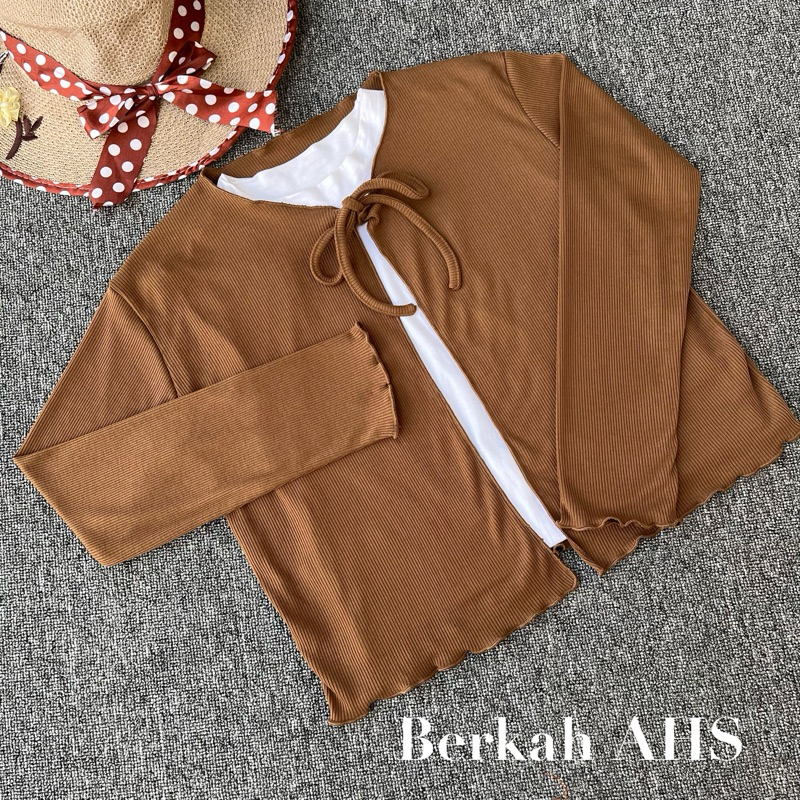 Cardigan Crop Tali/ Cardigan Rajut Tali