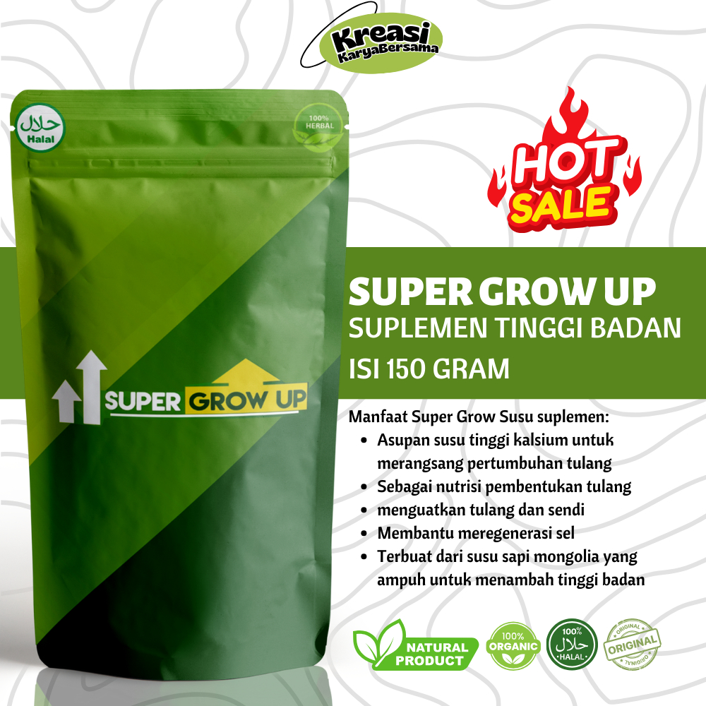 

SUPER GROW UP SUSU - SUSU KALSIUM PENINGGI BADAN SUSU PENAMBAH TINGGI BADAN ALAMI