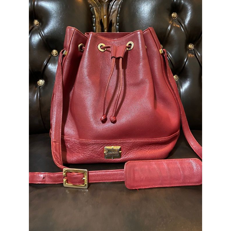 preloved sling bag tas kulit asli serut bucket original bu capacci
