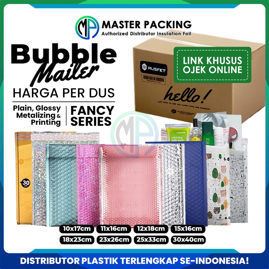 

Amplop Bubble Mailer HARGA PER-DUS Rusfet Fancy Series / Security Bag Mailer Solid Color [INSTANT]