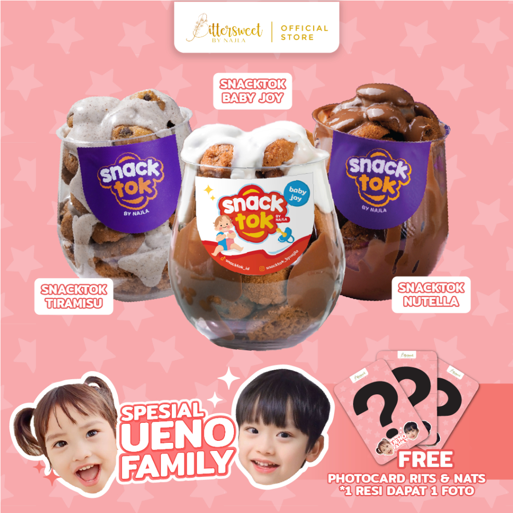 

[ Spesial UENO Family ] [ FREE Photo Card ] 3 Snacktok Full Cookies ( Nutella + Baby Joy + Tiramisu ) ( 1 Resi dapat 1 Photo )
