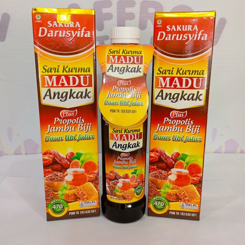 

Sari Kurma Madu Angkak Plus Propolis Jambu Biji Sakura Darusyifa 470Gram