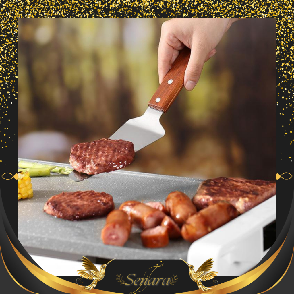 SENARA SPATULA SUTIL KAPE STAINLESS STEEL GAGANG KAYU / SHOVEL PIE CAKE STAINLESS / SPATULA FOOD GRA