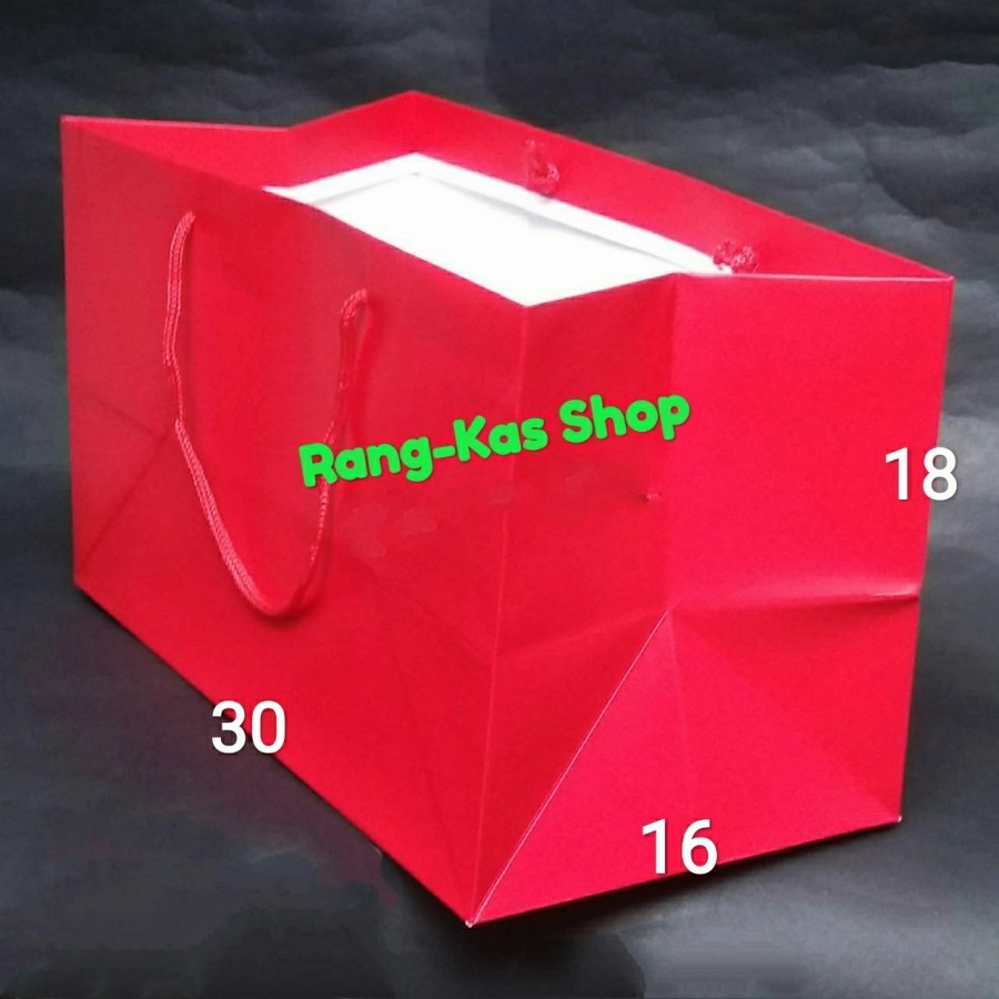 

Paperbag Kue Merah Bolu Imlek bahan Ivory doff eceran satuan