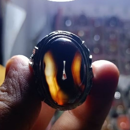 Batu Cincin Akik Yaman wulung combong antik unik tembus