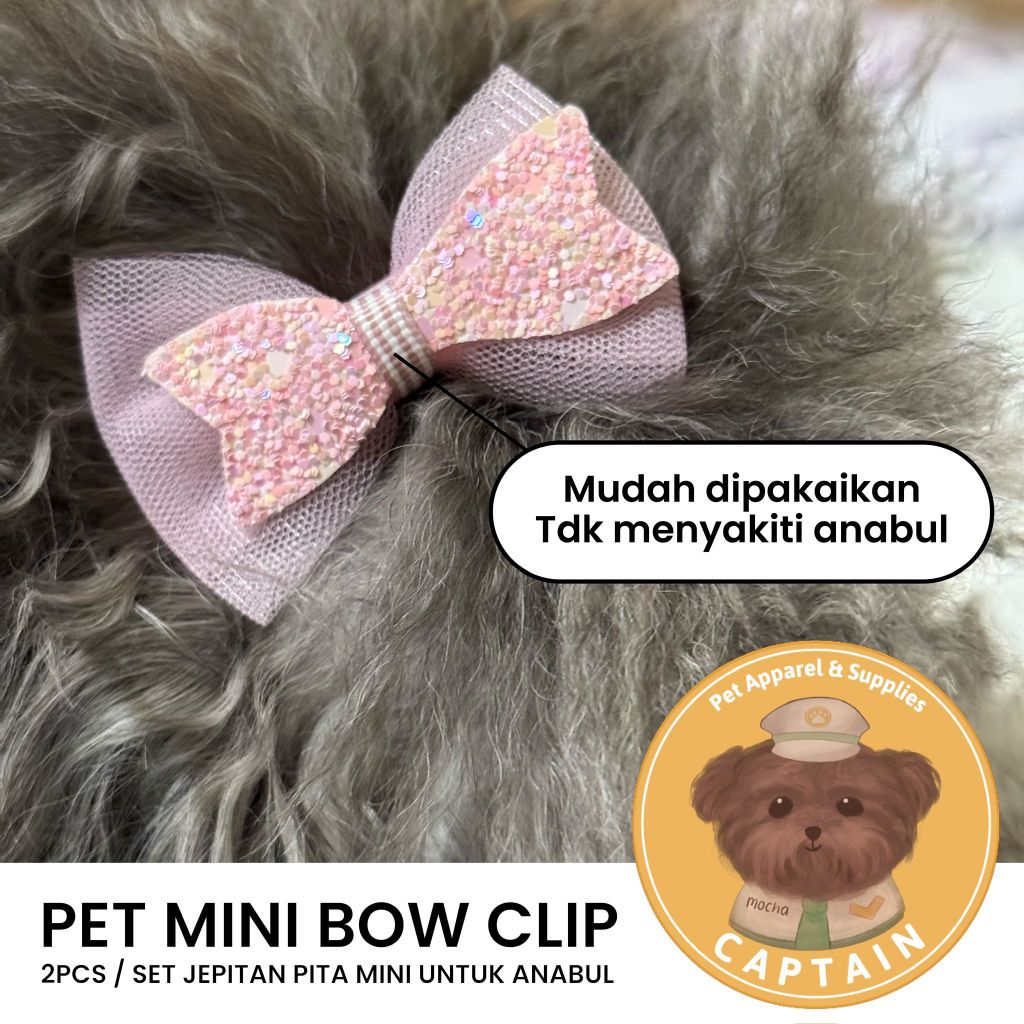 Mamolly_Mart Dog Bow Ribbon Pita Lucu Hair Clip Anjing Poodle Bichon Maltipoo