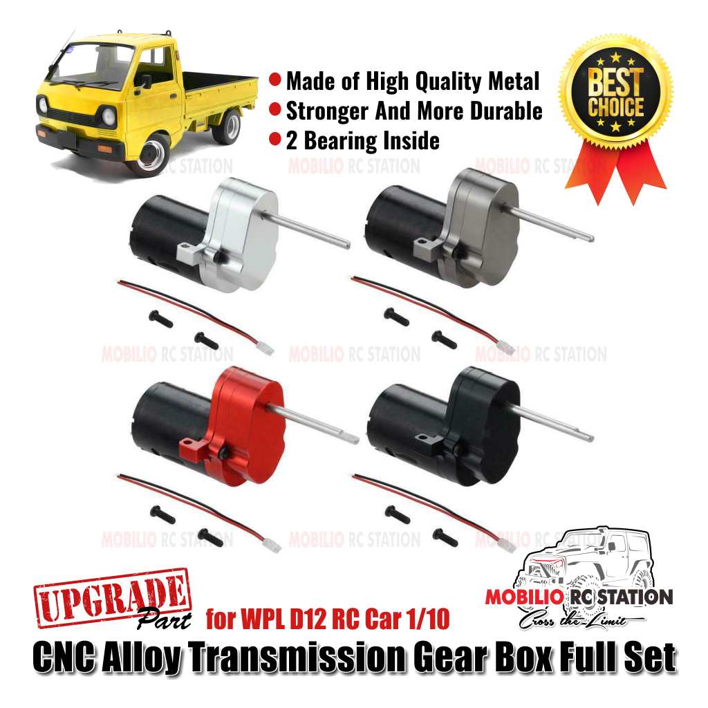 Upgrade Part CNC Alloy Transmission Gear Box Full Set WPL D12 RC Car