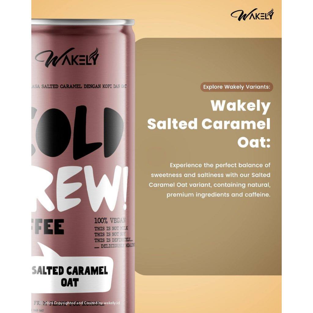 

Wakely Cold Brew Coffee Salted Caramel Oat 230mL Can 230 mL