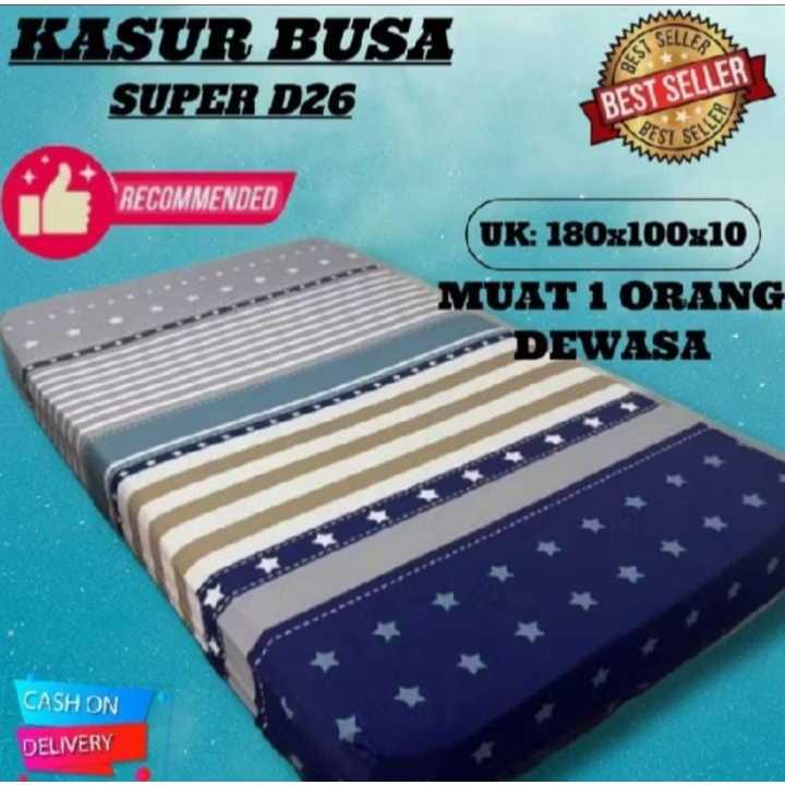Kasur Lantai Busa tebal HIGH DENSITY BONUS 2 BANTAL uk 180x90X4cm single 1 orang dewasa dan anak