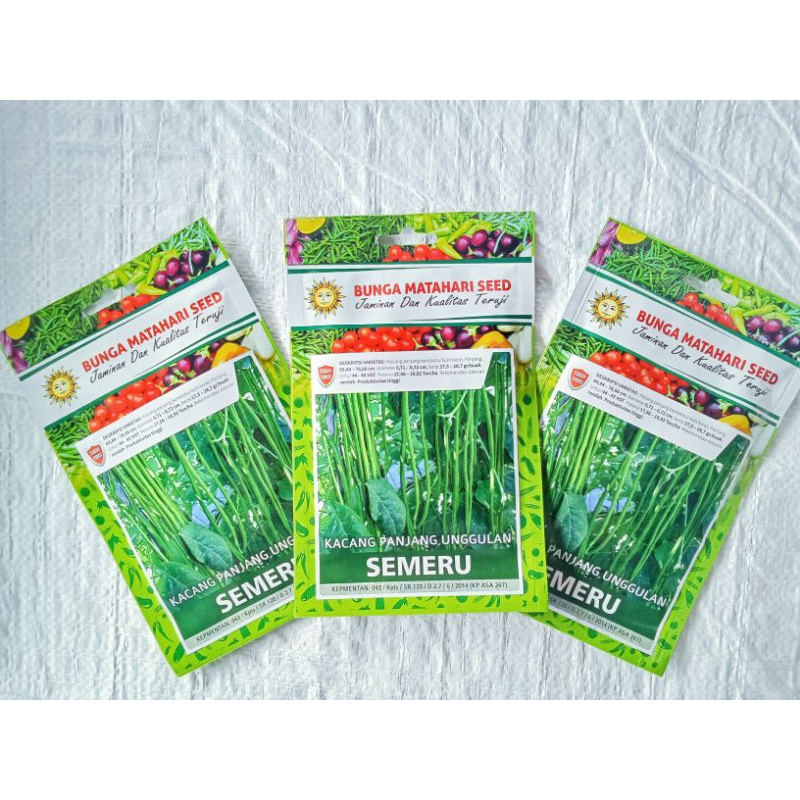 BENIH KACANG PANJANG SEMERU/ Isi 150 btr/cap bunga matahari seed/ kacang lilit pinggang/small pack/ 