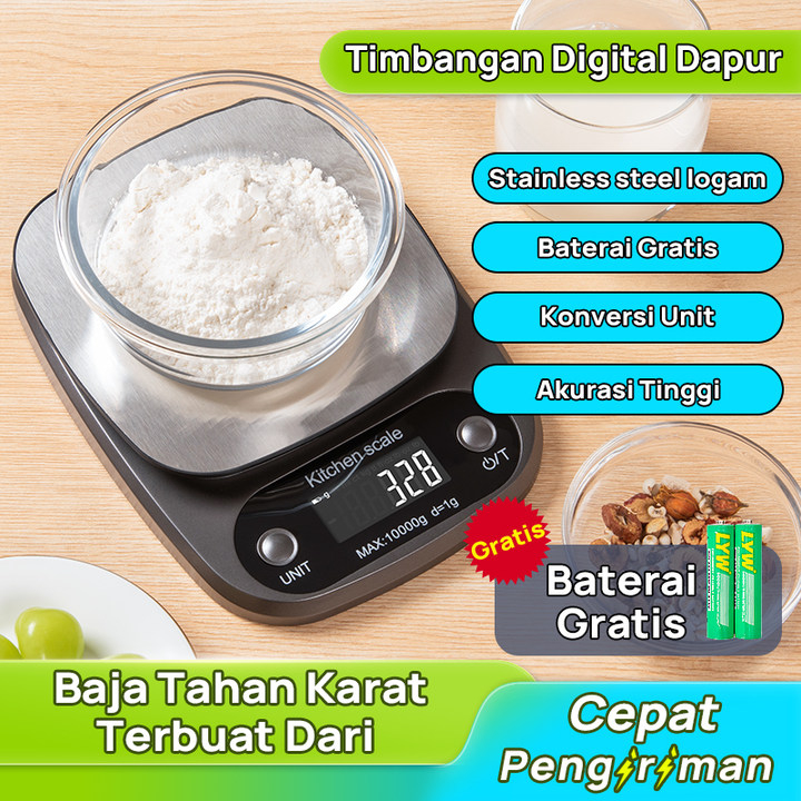 TERLARIS 10Kg Timbangan Digital Dapur Timbangan Digital Dapur 10Kg Timbangan Digital Mini Kitchen