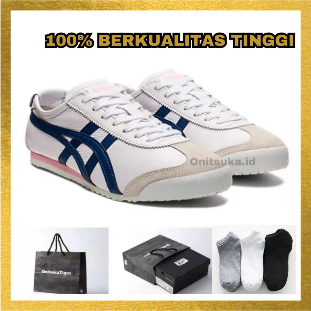 ONITSUKA TIGER - Onitsuka Tiger Leather White Navy Pink Muda