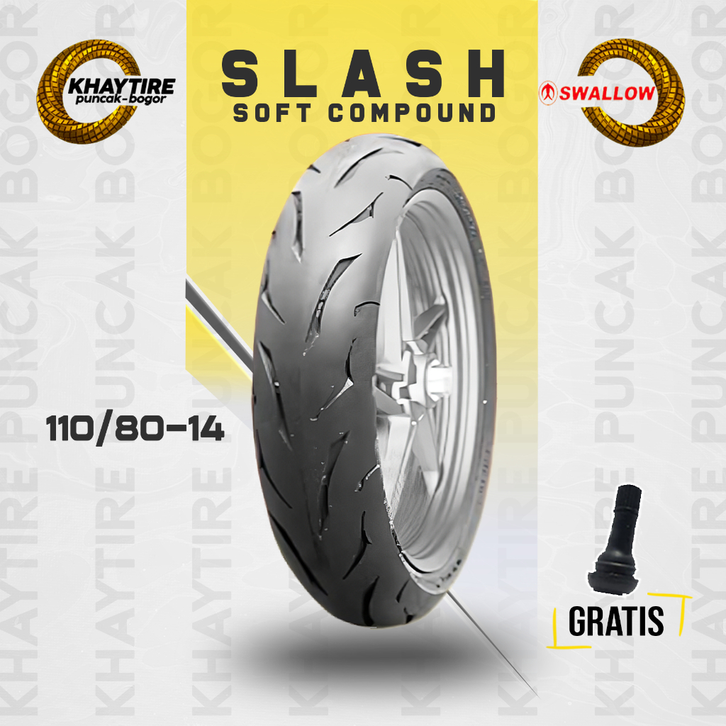 Ban Depan Motor AEROX SWALLOW SLASH 110/80 Ring 14 Soft Compound