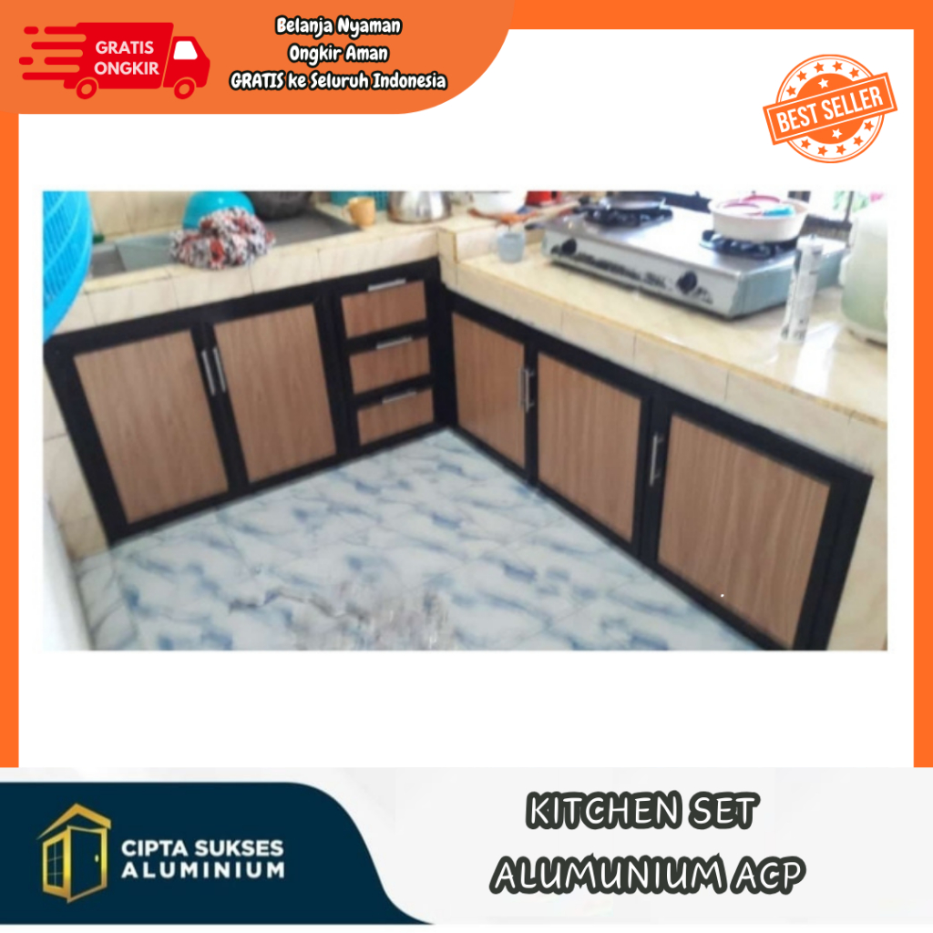 KITCHEN SET ALUMINIUM dapur kitchen set aluminium acp custom csa bergaransi custom kitchen set alumi