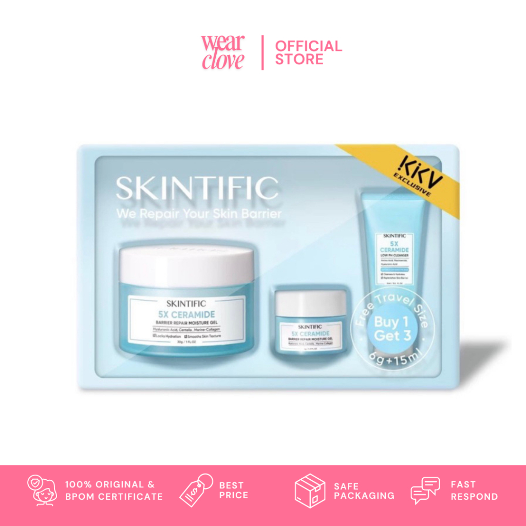 Skintific 5x Ceramide Barrier Repair Face Moisturizer Gel 30g Travel Size Kkv (Buy 1 Get 3)