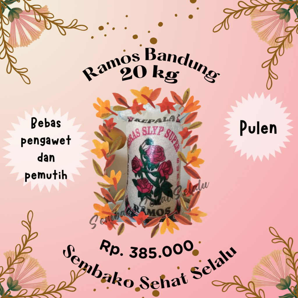 

Beras Ramos Bandung 20 kg (pulen) kualitas premium