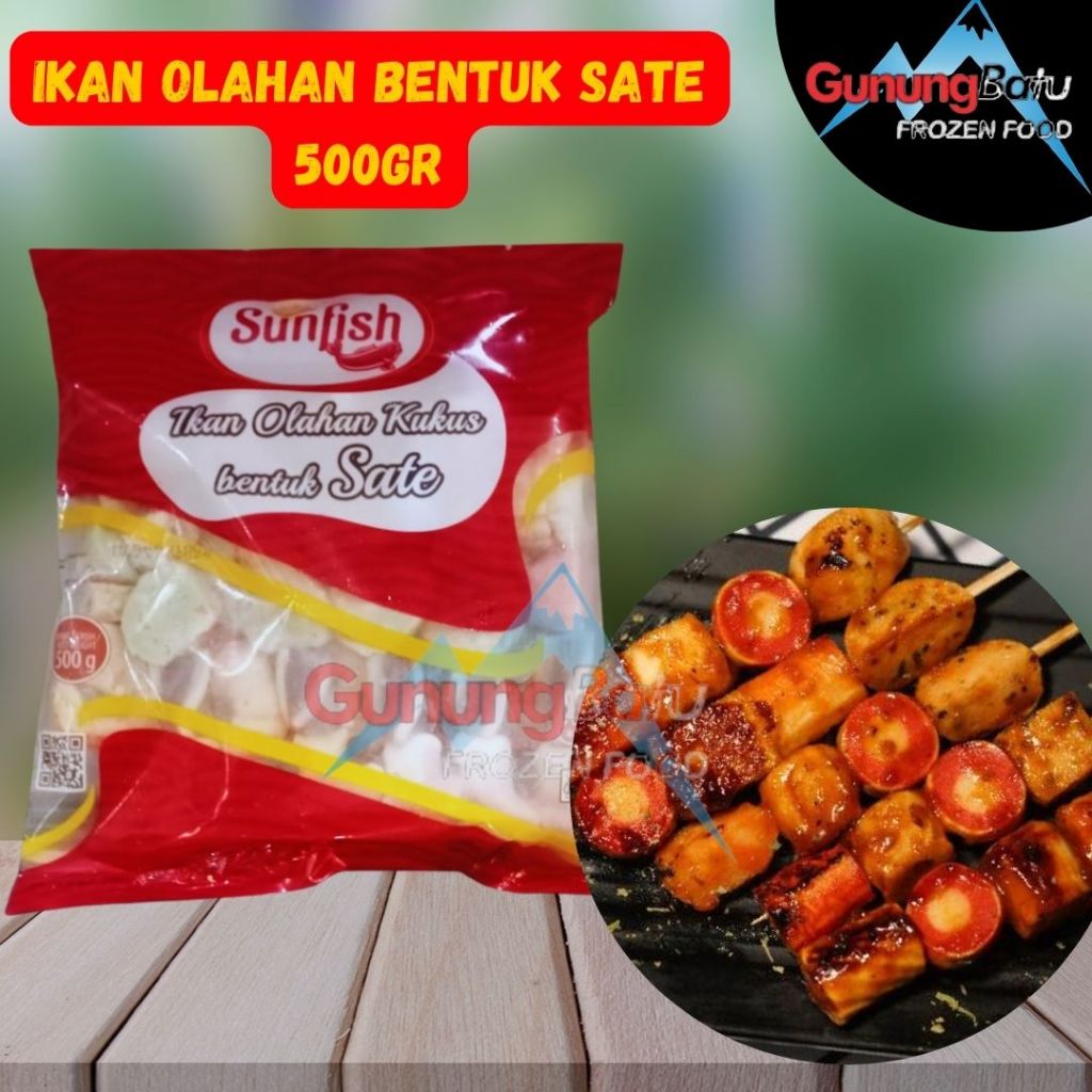 SUNFISH IKAN OLAHAN KUKUS BENTUK SATE 500GR (SATE SUKI)