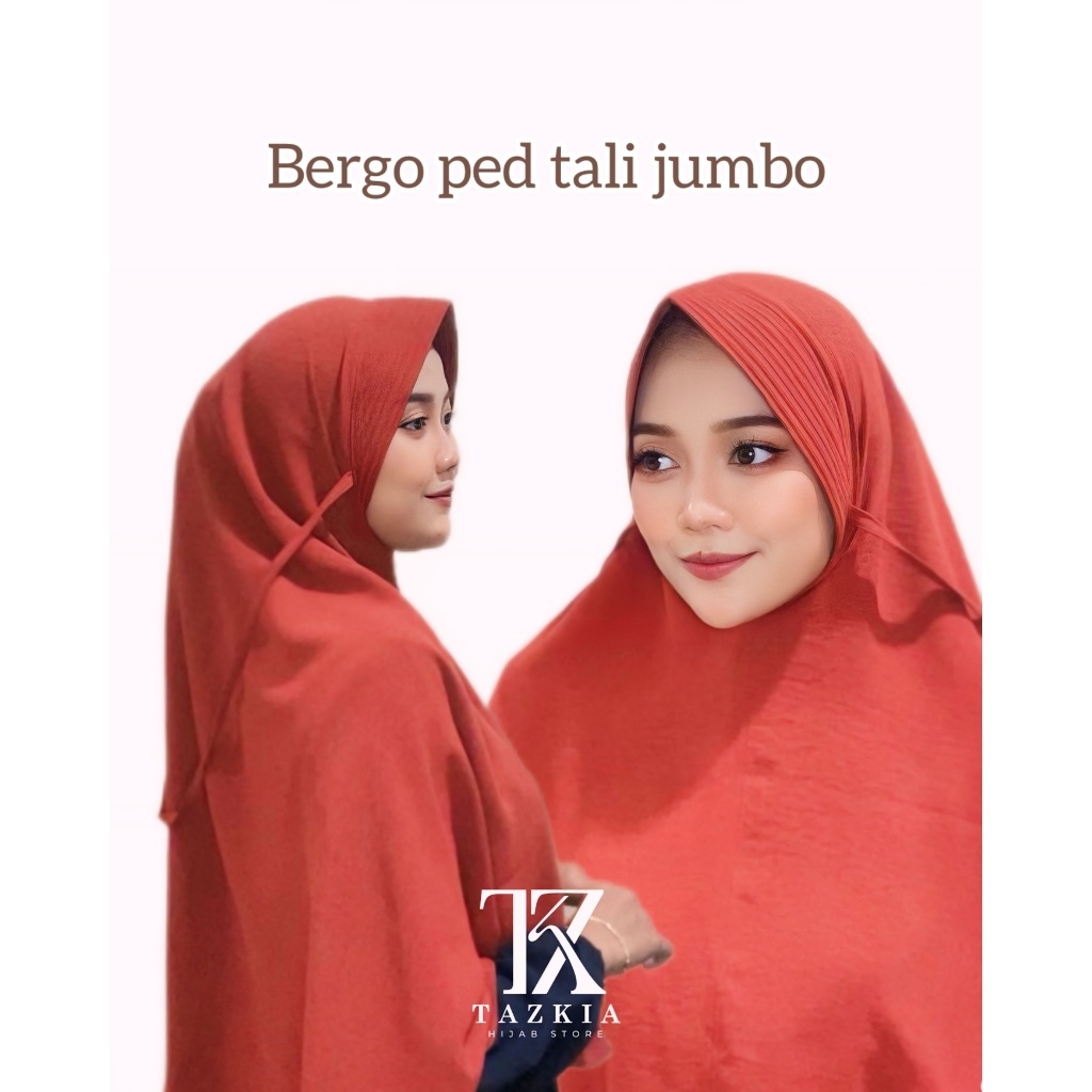 TAZKIA bergo ped tali crinkle XL bergo antem crinkle airflow