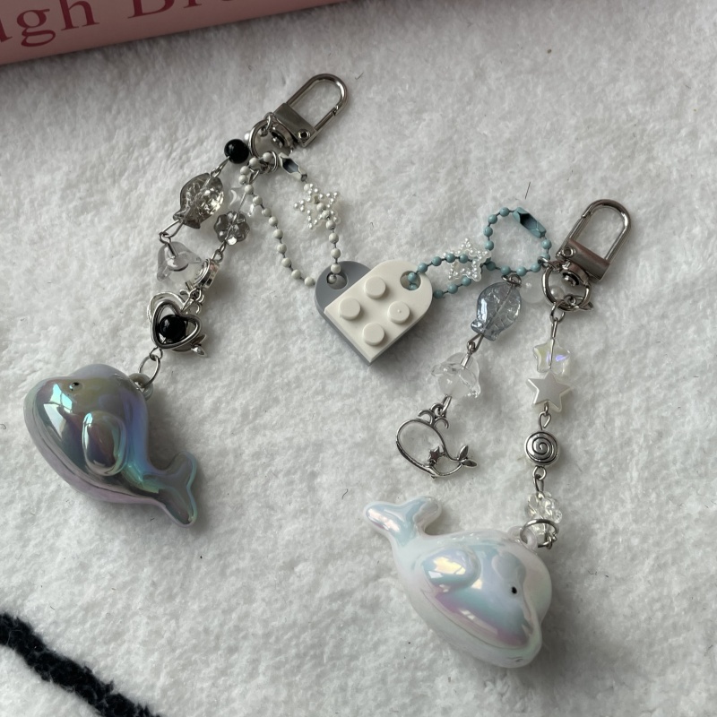 Gantungan Kunci ikan Paus Lego Couple Keychain Gantungan kunci / kucing gantungan Aksesories Tas Pre