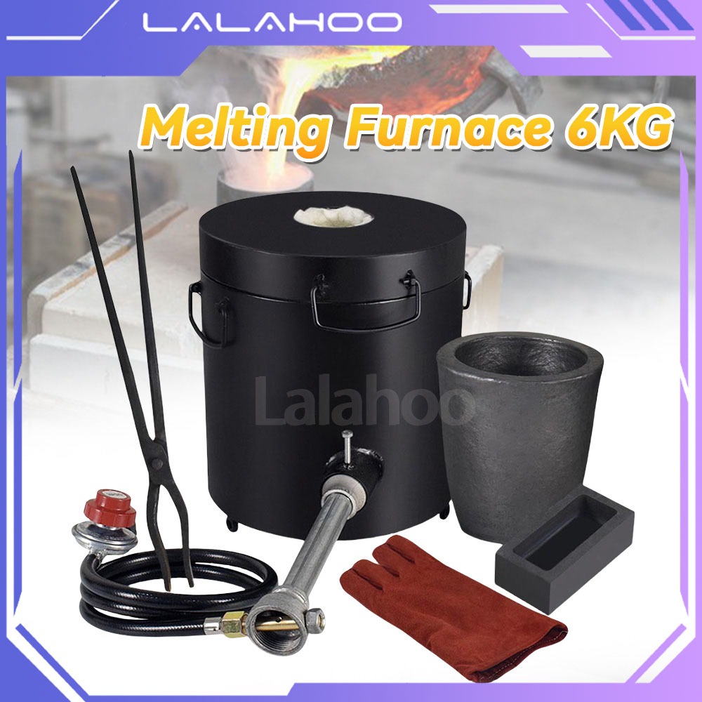 Propane Melting Furnace Kit Graphite Crucible Tongs 1300°C Tungku Peleburan Emas/Perak/Aluminum alat