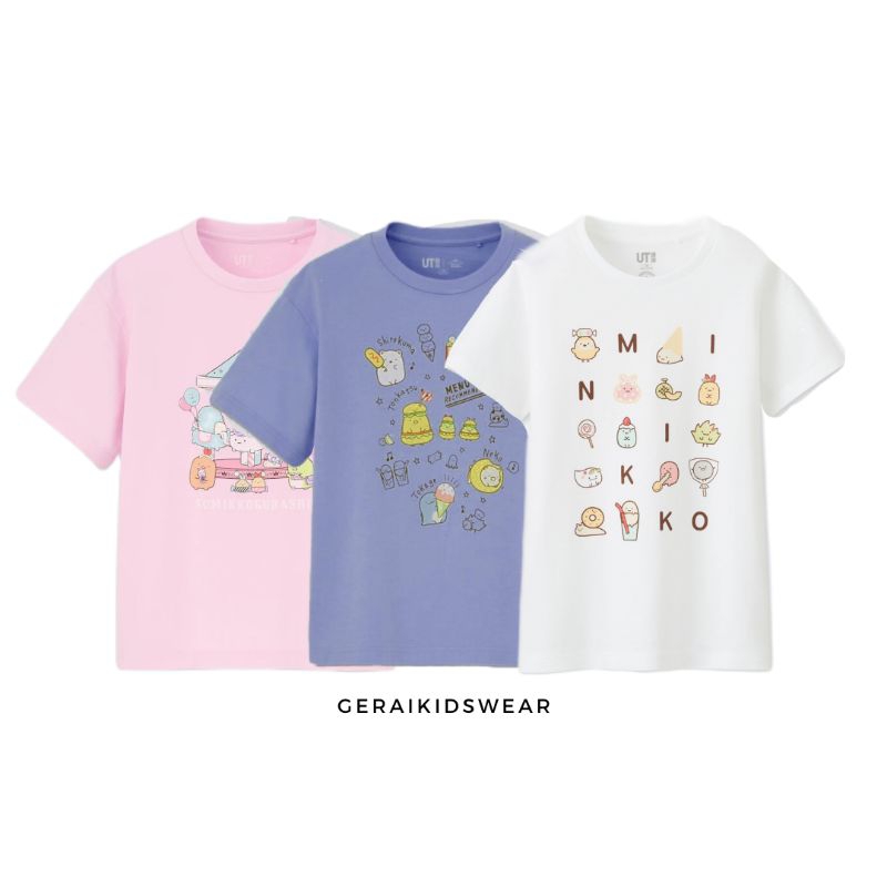 Kaos Anak Perempuan Unigo Sumikko Gurashi 3-10 Tahun