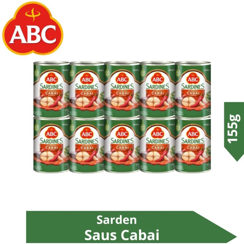 

ABC Sardines (Sarden) Saus Cabai 155 g, 10 PCS