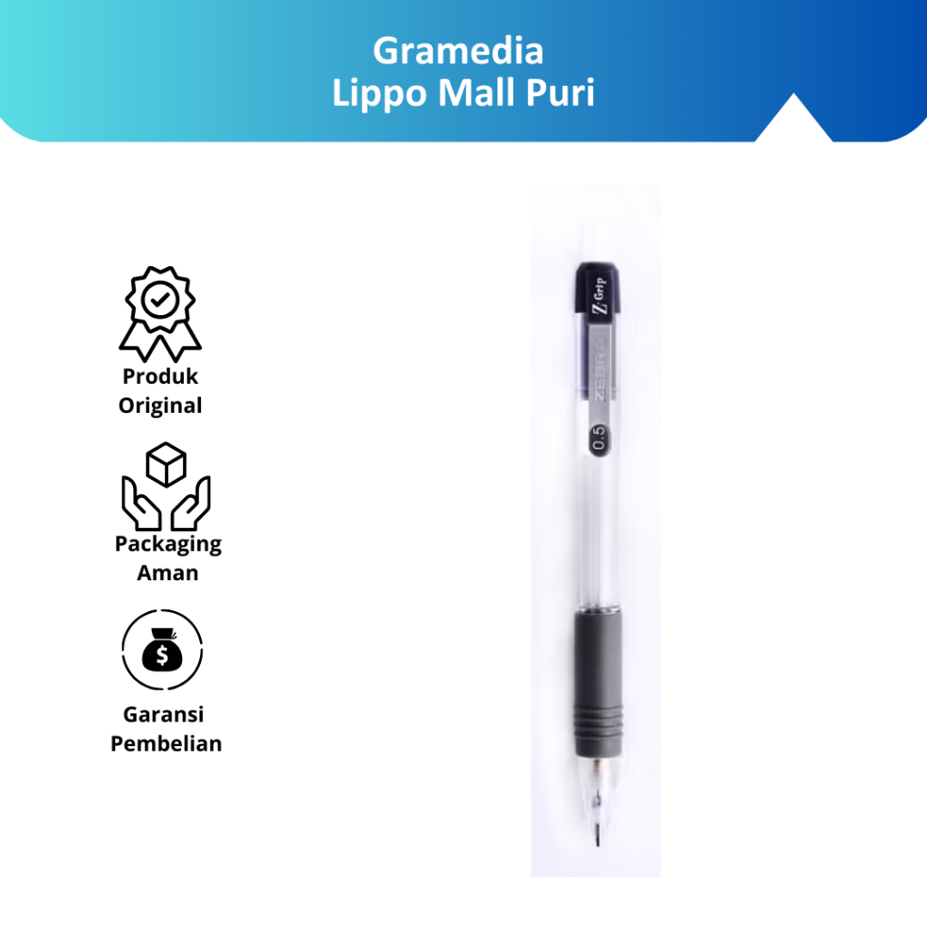 

Gramedia Lippo Mall Puri - Zebra - Pensil Mekanik 0.5 mm Abu-Abu