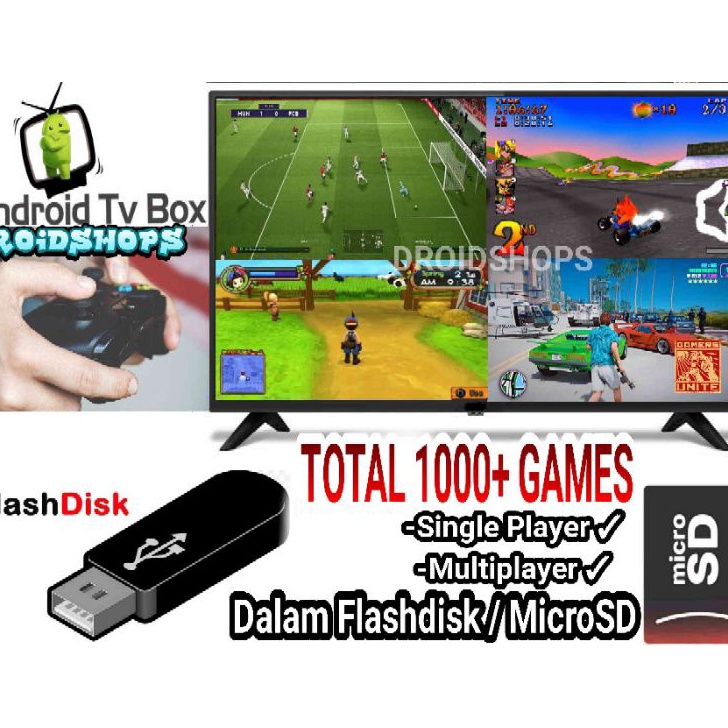 Paket Gaming Buat Smart TV  Android TV BOX STB Full Games Siap Main Request Flashdisk  MicroSD