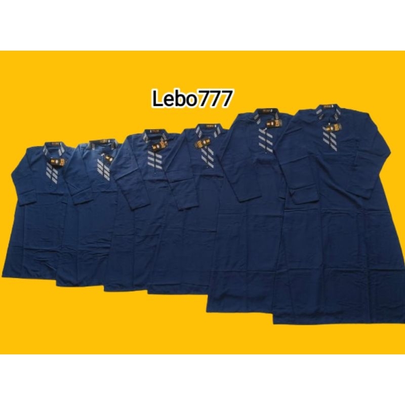 Jubah Gamis Muslim Resleting Biru Navy  Michlo Pria Anak Laki Laki Umur Usia 2-14 tahun Remaja Tangg