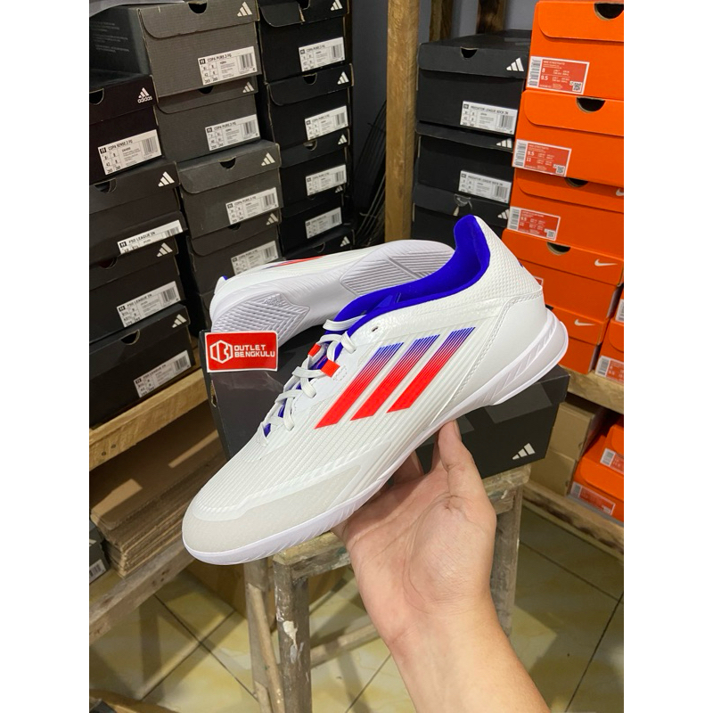 Sepatu Futsal Adidas F50 League IN - White Blue Original BNIB