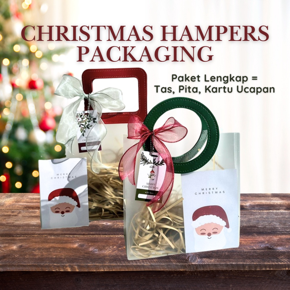 

Potongan 1 Christmas Packaging Set Kantong Hampers Natal Dus Box Goodie Bag Souvenir Kado