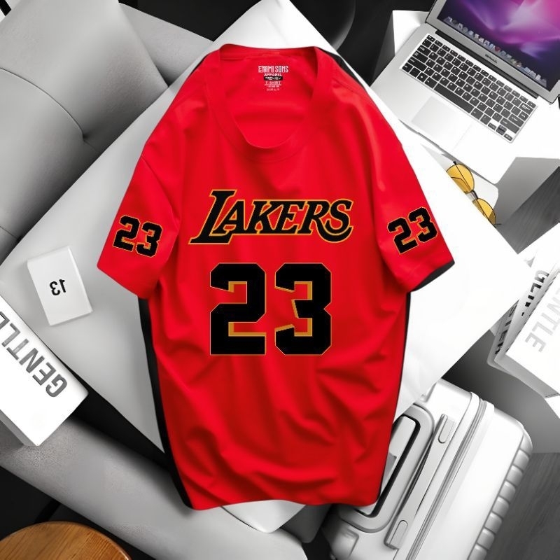 BEST SALE KAOS LAKERS JERSEY NUMBER 23 KATUN COMBED ORIGINAL