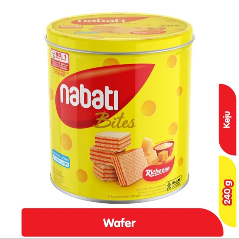 

nabati Bites Richeese Wafer Keju Kaleng 240 g