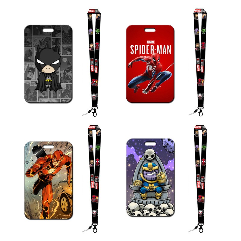 

gk Lanyard Marvel DC Bus Card Holder Kreatif, Stylish untuk Pelajar & Profesional