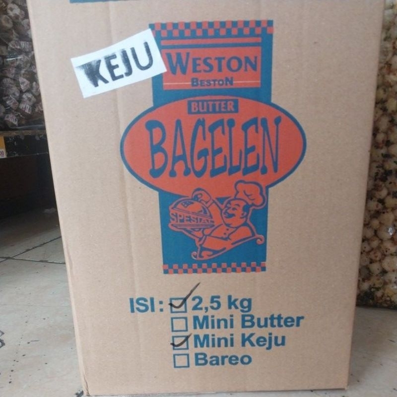 

Kue kering bagelan keju isi 2,5kg Weston Triwandi snack