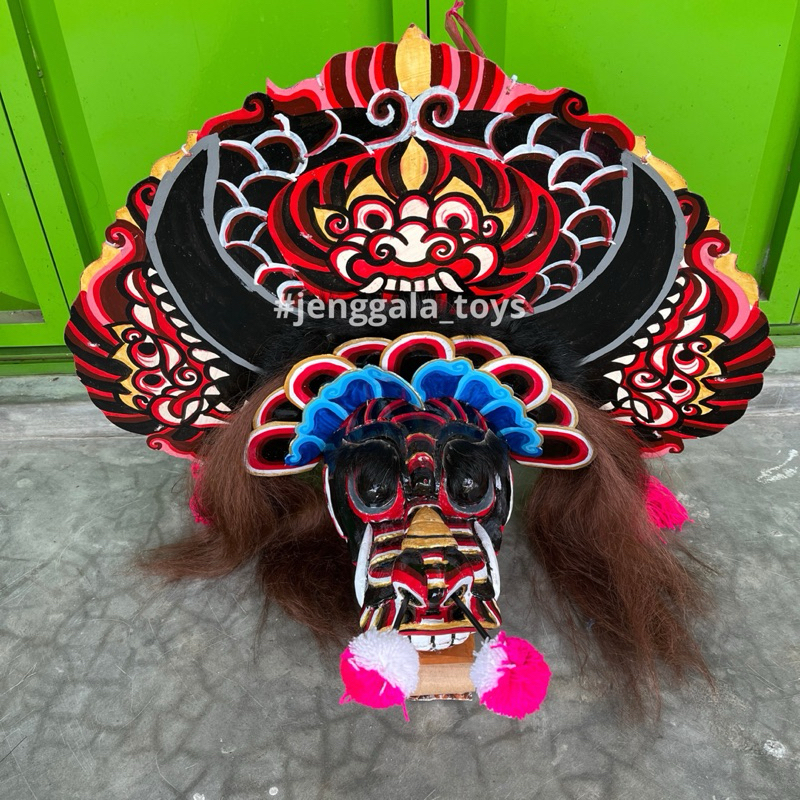 Barongan Kayu Telon Anak Motif Premium Ukuran 16an