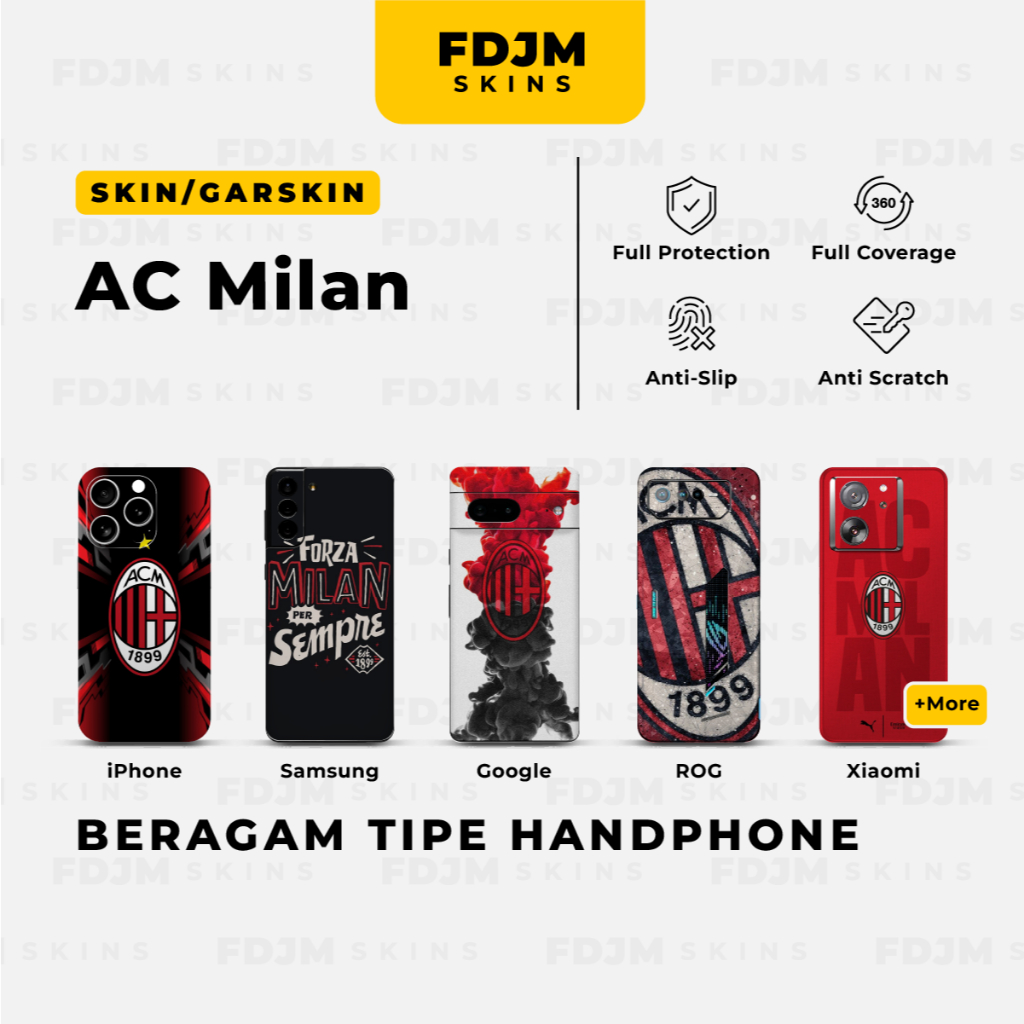 Skin/Garskin HP AC Milan *Isi 2* Not Case (iPhone Samsung Xiaomi)