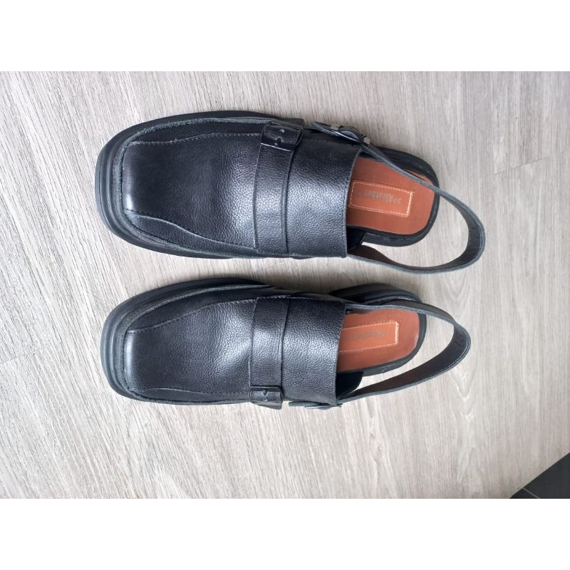 Sepatu Tutong Pria Tali Belakang kulit sapi