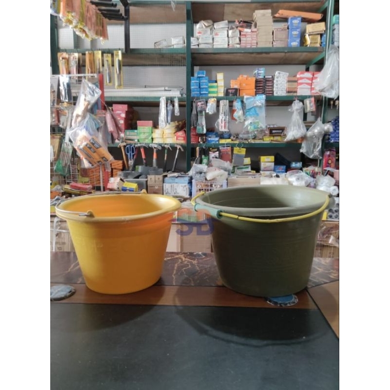 Ember cor hijau / kuning / embor tukang plastik PVC / Ember cor / Ember air / Ember serbaguna / embe