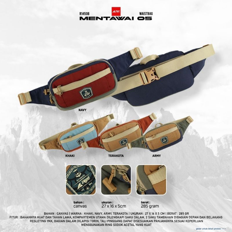 Tas Selempang Pria MENTAWAI 05 AREI OUTDOOR - Tas Pinggang Pria Wanita REI MENTAWAI 05 - WAISTBAG UN