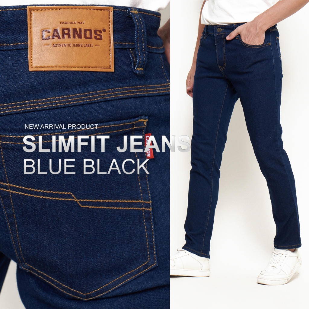 Celana Jeans Panjang Pria Slim fit Blue Black