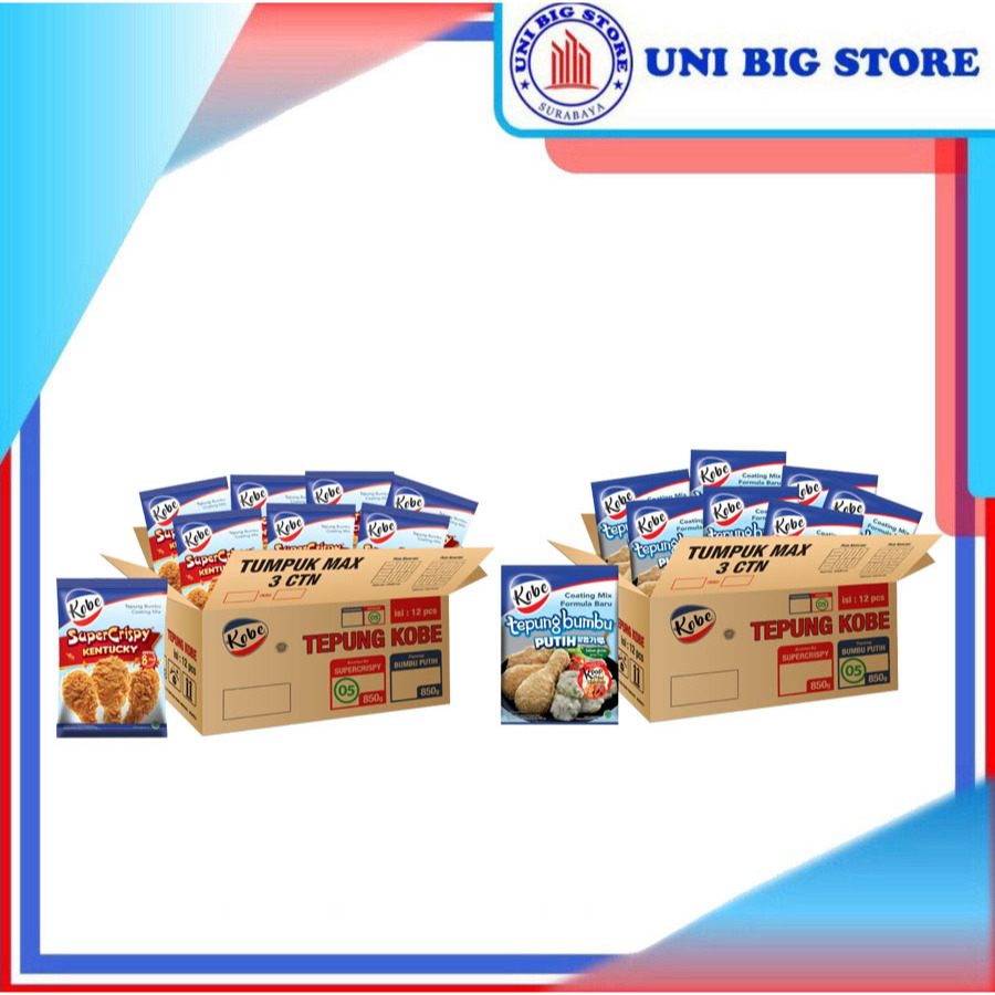 

Kobe Tepung Bumbu Putih | Super Crispy Kentucky 850 gr x 12 pcs DUS Kobe Flour