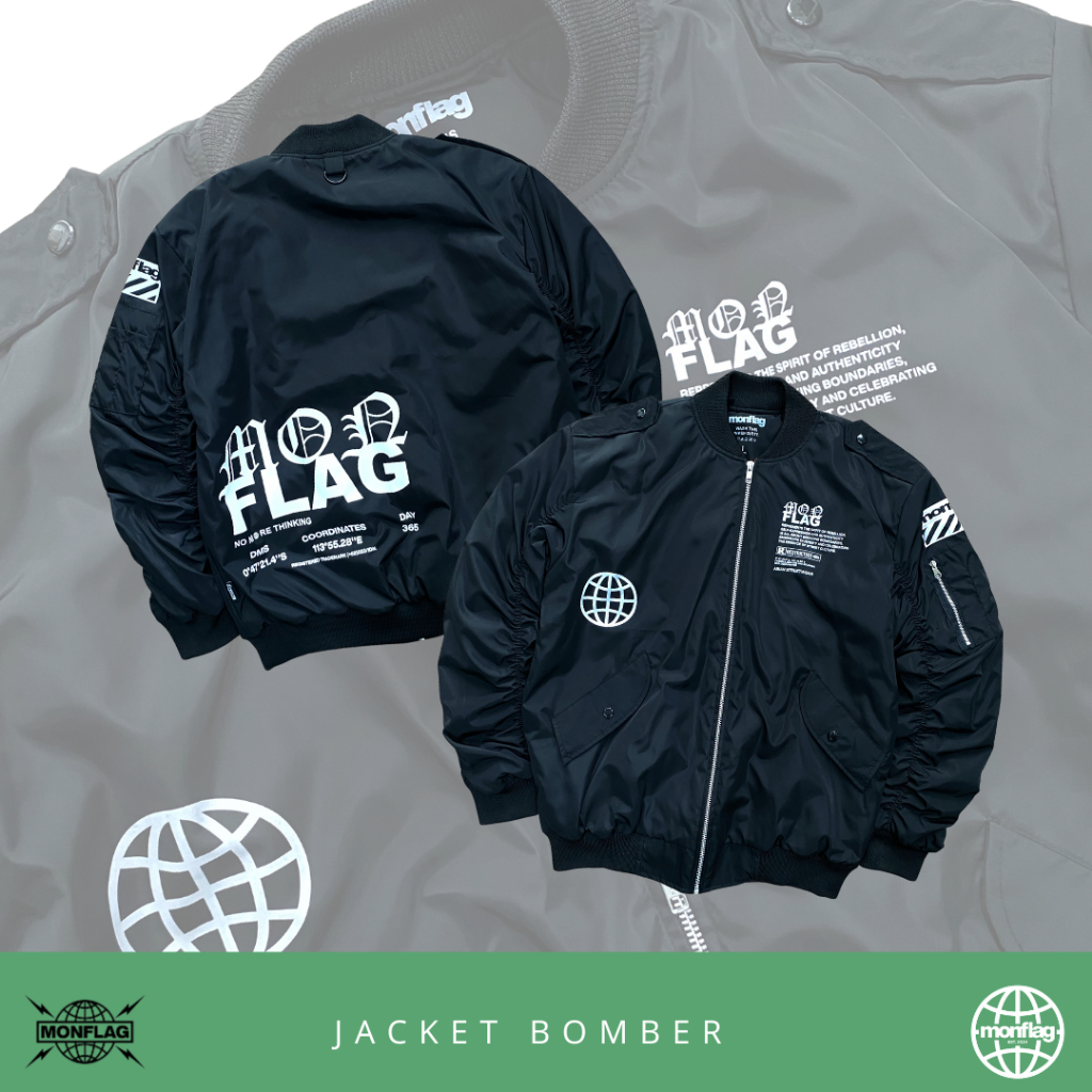 Monflag Jaket Bomber Black WorldWide