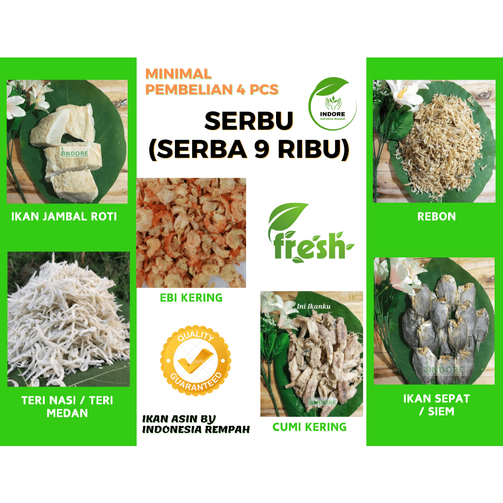 

SERBU SERBA 9 RIBU IKAN ASIN / CUMI / EBI / TERASI - 9 RIBU - MURAH BERKUALITAS