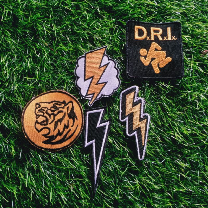 emblem bordir patch bordir logo petir DRI animasi harimau