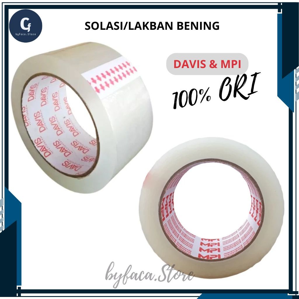 

[byfaca.store] - Solasi Lakban Bening 45 mm x 100 Yard/ Devis/ MPI Tidak Mudah Putus, Murah