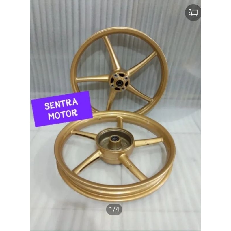 Velg Racing For RX KING Ukuran 160/185 Ring 17 VROSSI SANCA Model RCB Warna Gold
